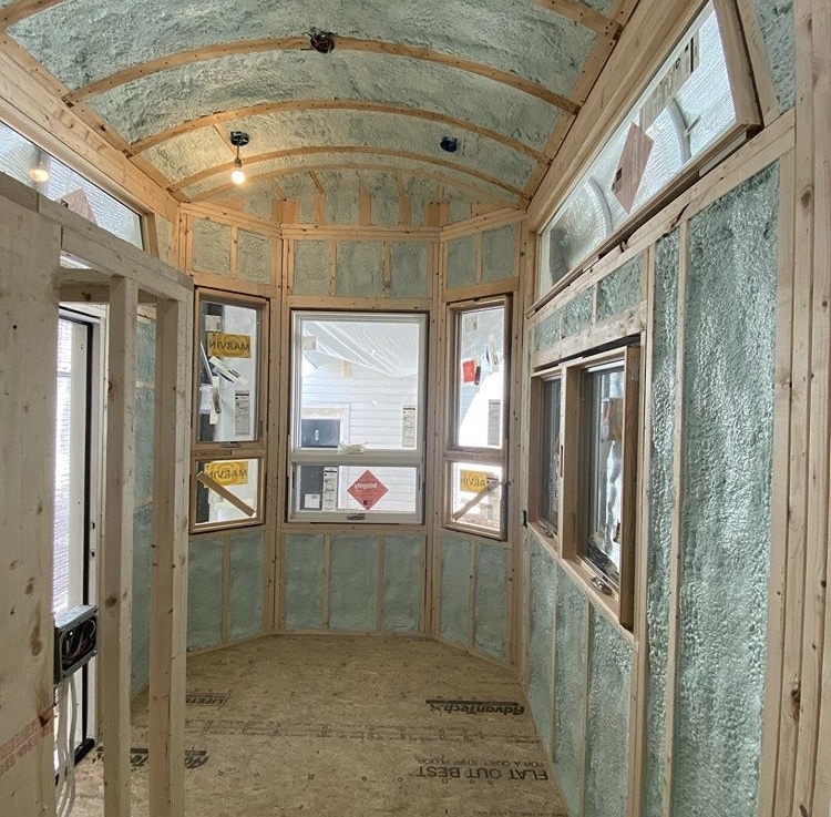 spray foam insulation inside tiny house